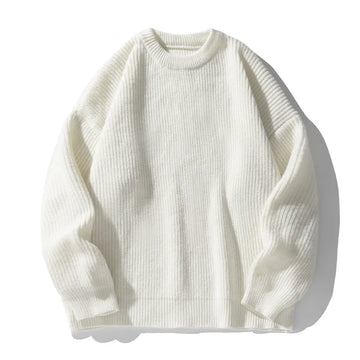 Round Collar Pullover Sweater Solid Colour Basic Men Women Autumn Winter Parsimonious Simple Couple Knit Sweater Warm Soft